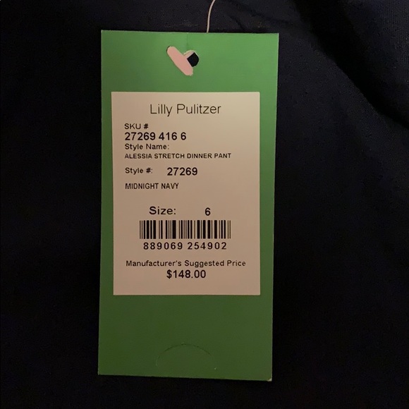 Alessia Stretch Dinner Pants Navy Blue 6 NEW NWT - Picture 5 of 5